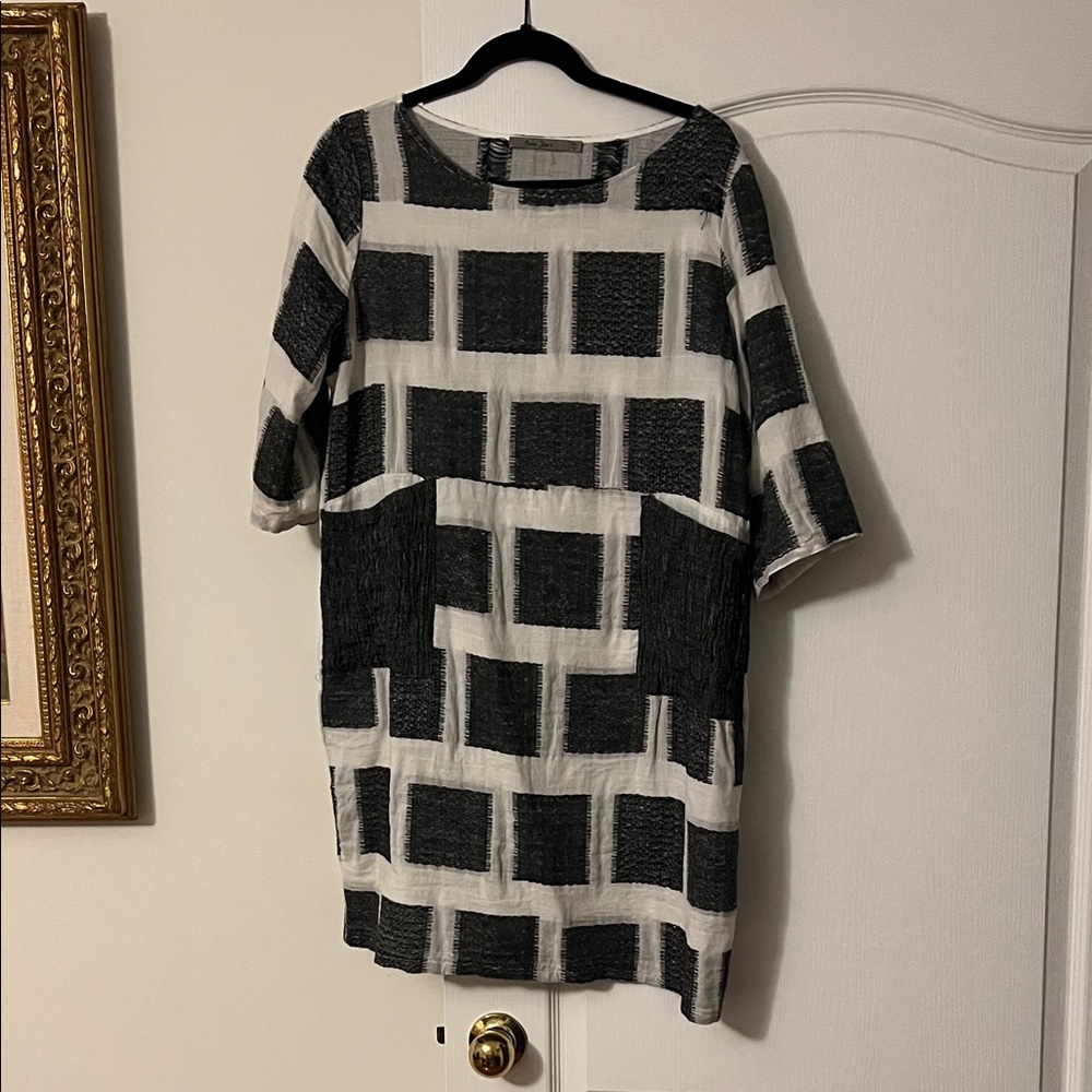 Modern Black and White Checkered Mini Dress